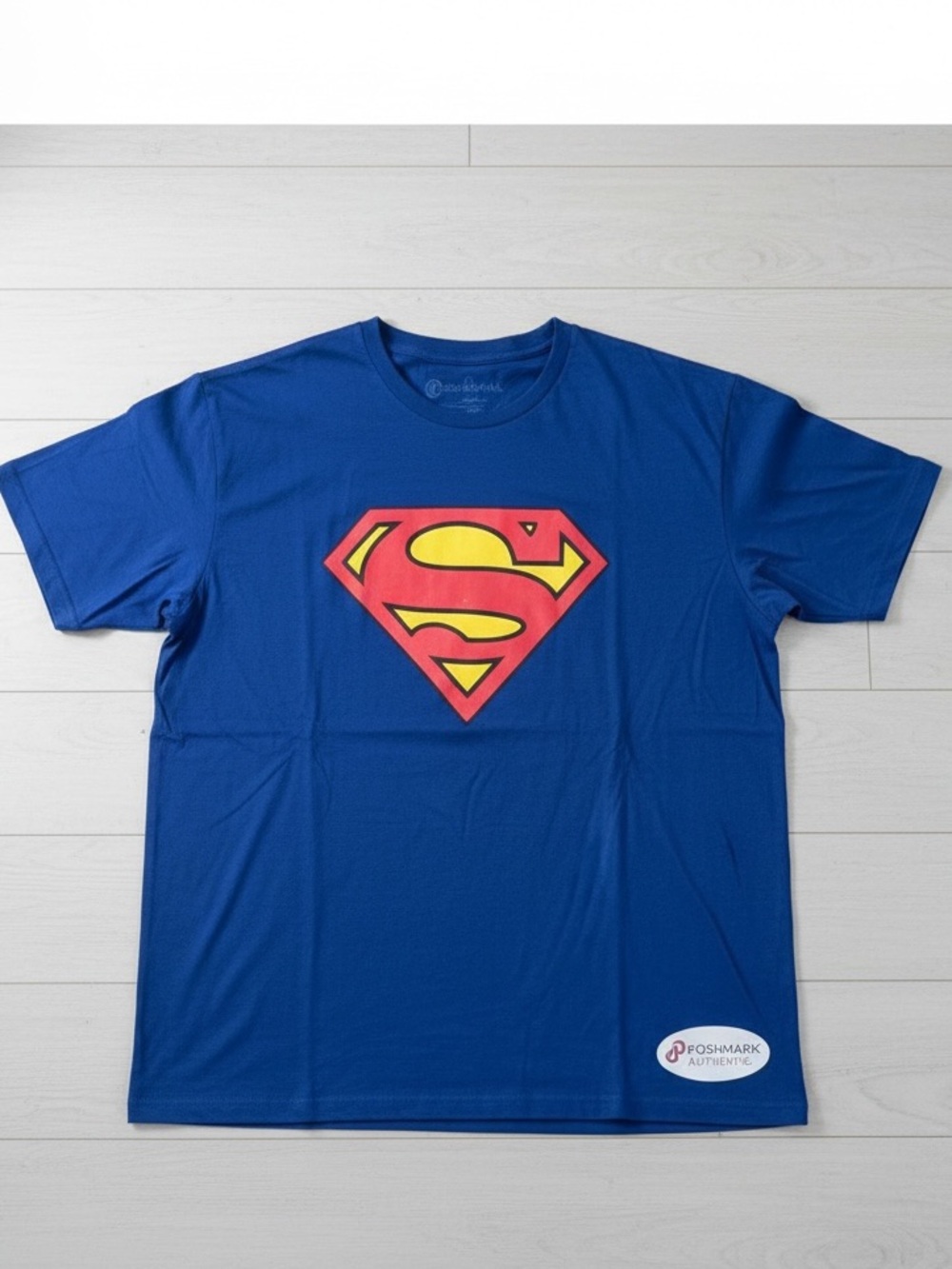 Superman Logo Graphic T-Shirt Blue 100% Cotton Men’s XL DC Comics